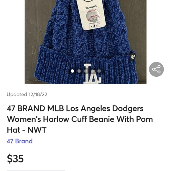 47Brand LA Dodgers Women's beanie hat with Pom - Picture 4 of 4